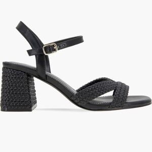 NWT BCBGeneration Black Dahlia Braid Sandal w/ Ankle Strap & Square Toe